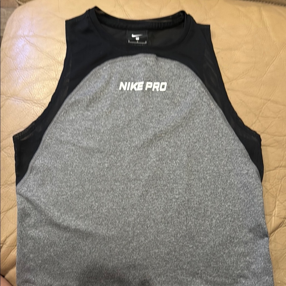 Nike Pro Black and Gray Athletic Tank